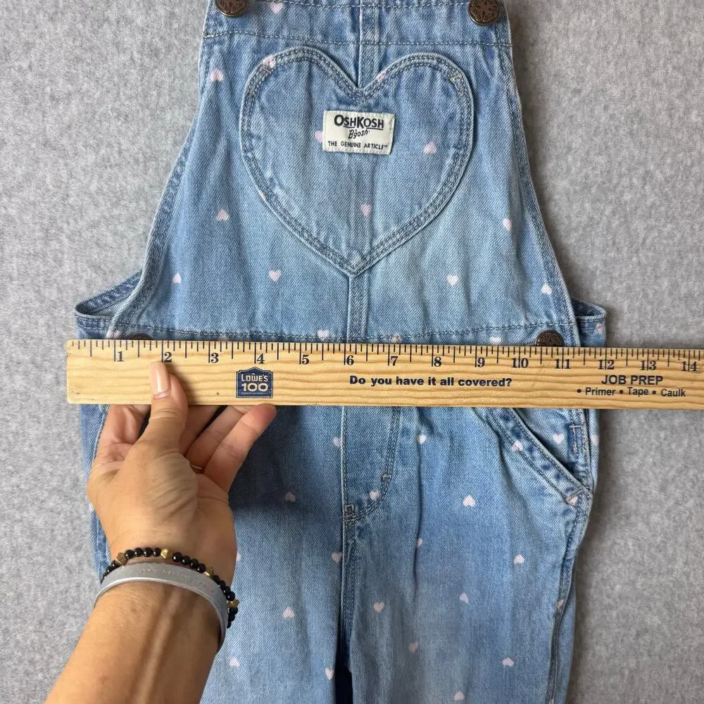 Oshkosh Overalls Denim Hearts Girls Size 4